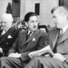 Governor Culbert Olson, Mexican Minister of the Interior, Miguel Aleman, and President Roosevelt's Vice-President Henry A. Wallace - Mexican Independence Day Celebration in Los Angeles, September 16th, 1942. (image 66 0f 76 thumb)
